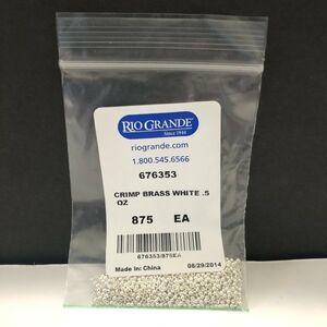 New Rio Grande 875 Pieces Crimp Brass White Beads .5 Oz 676353 Jewelry Making